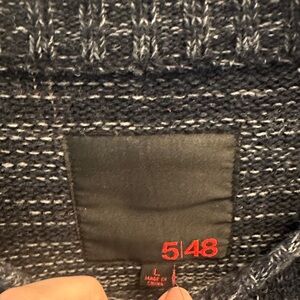 NWT 5/48 Charcoal and Light Gray and navy blue Knit Top